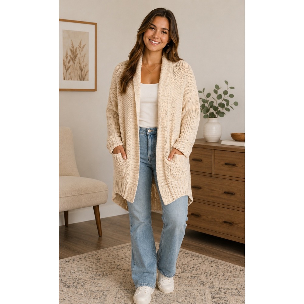 Angel of the North‎ Anthropologie Chunky Knit Cardigan Cottagecore Prairie Indie
